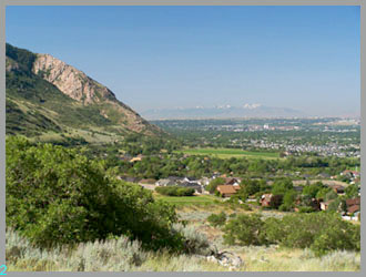 view from North Ogden Canyon towards Salt Lake, while cycling North Ogden Pass